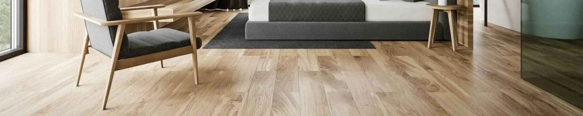 Laminate flooring in a modern bedroom | Floor Systems in Lisbon, ME